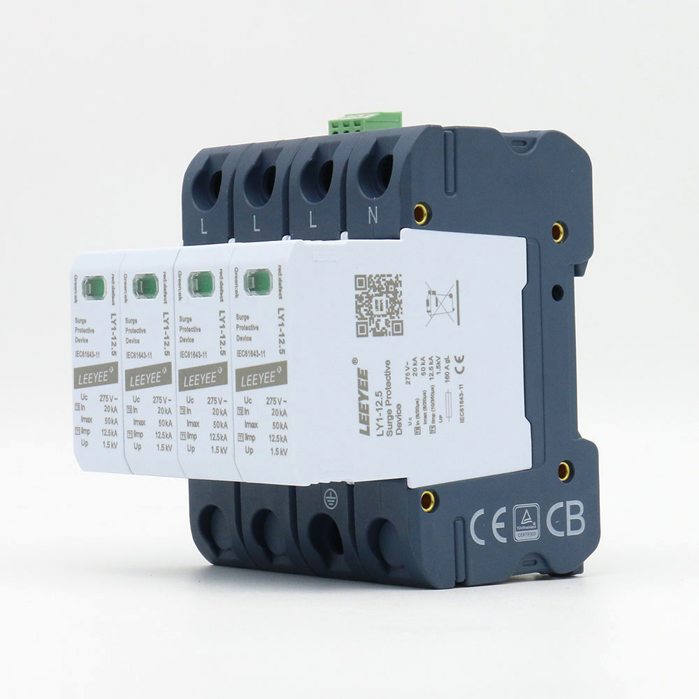 LY1-12.5/4(S) four pole Type 1+2 surge protective device