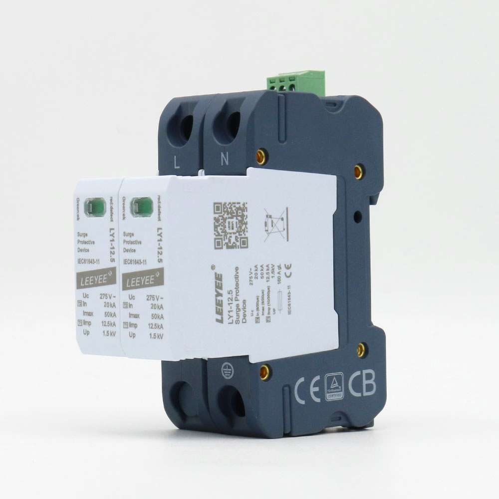 LY1-12.5/2(S) two pole Type 1+2 surge protective device
