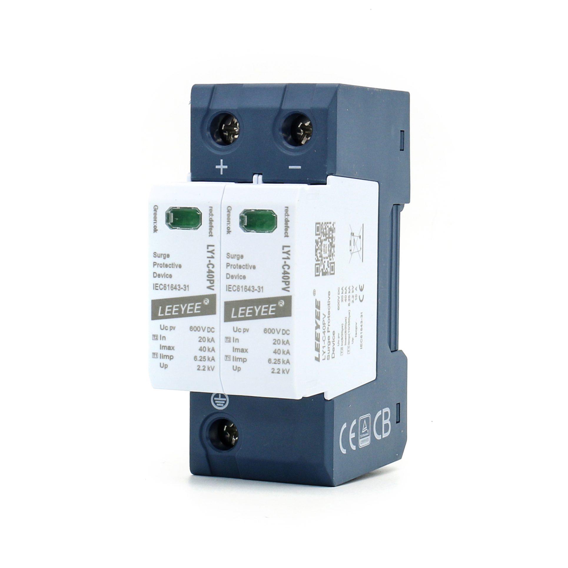 LY1-C40PV/2(S) 600V PLUGGABLE DC SPD - Surge Protector, Surge Arrestor ...