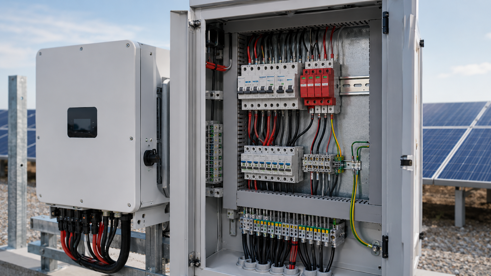 Solar inverter cabinet SPD installation