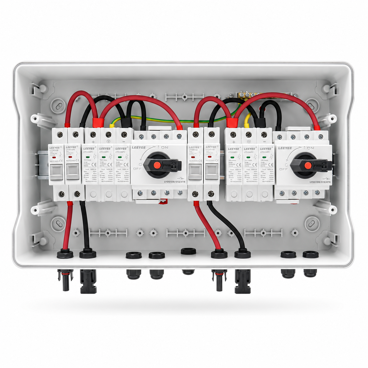 PV combiner box with surge protection modules for solar DC protection