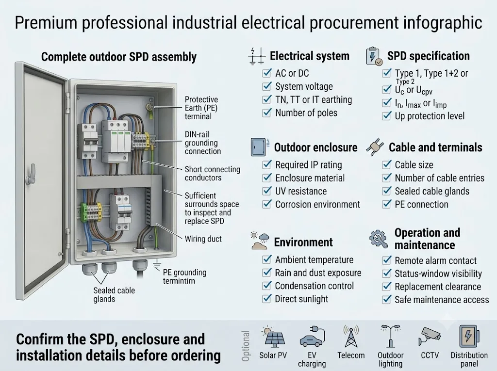 Outdoor SPD enclosure OEM procurement checklist
