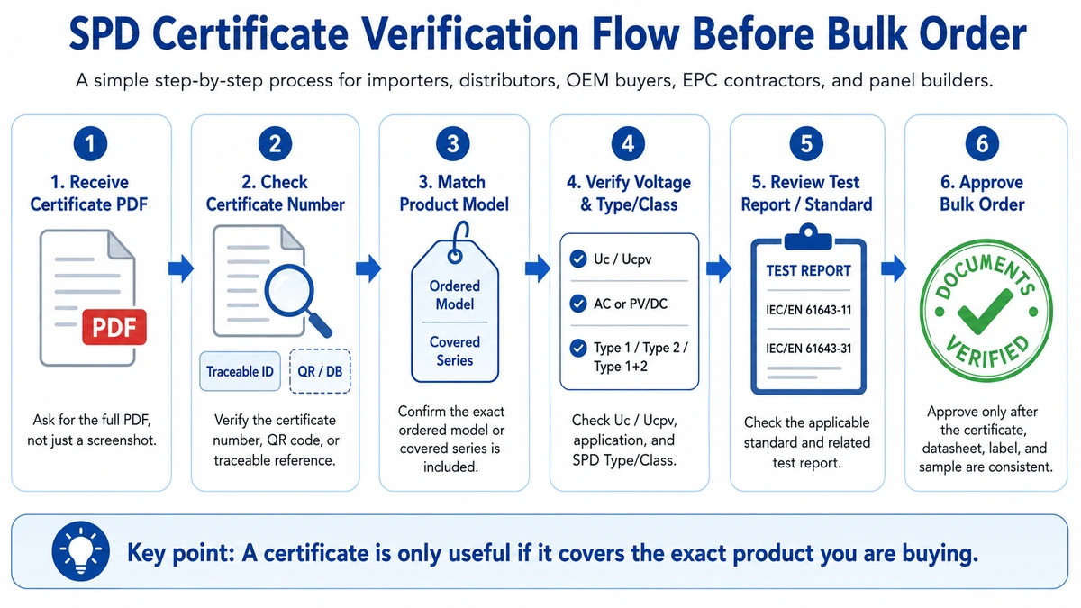 SPD certificate verification flow before bulk order