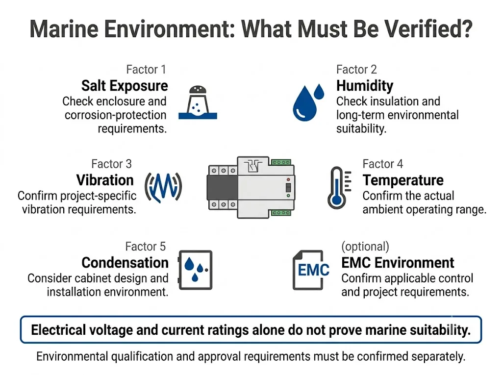 Marine ATS environmental requirements including humidity salt vibration temperature and condensation