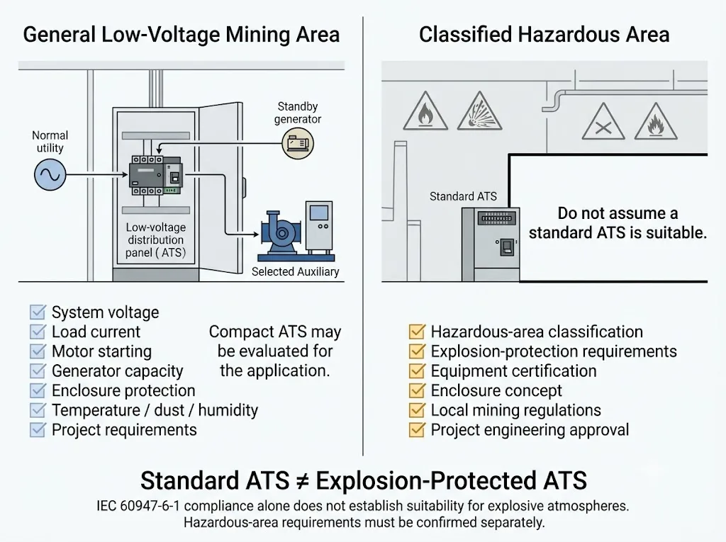 Standard compact ATS and hazardous mining area application boundary